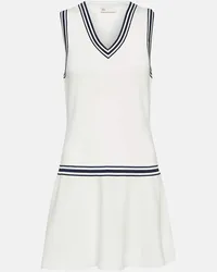 Tory Sport Tennis Minikleid aus Jersey Weiss