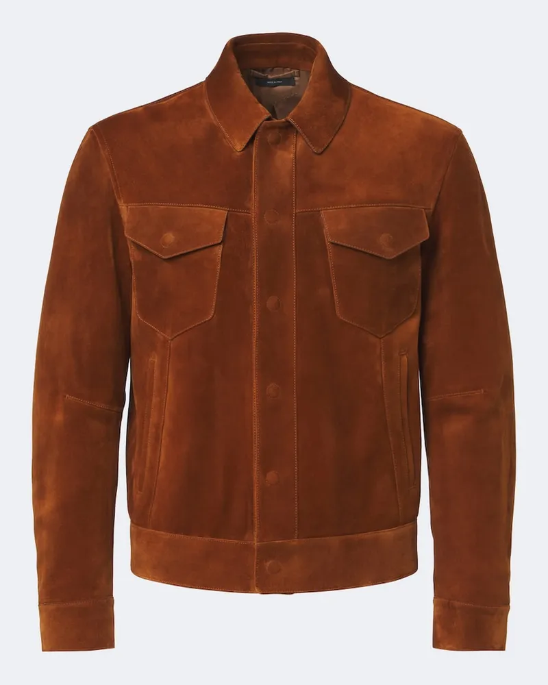 Tom Ford Jacke aus Veloursleder Rot