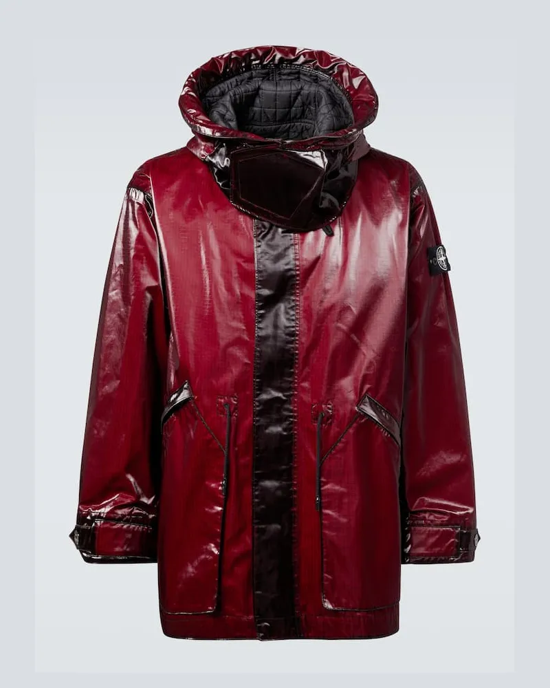 Stone Island Parka Prismatico aus einem Baumwollgemisch Burgund