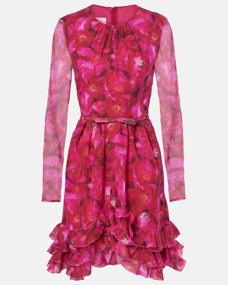 Giambattista Valli Minikleid Rose Mania aus Seiden-Georgette Rosa