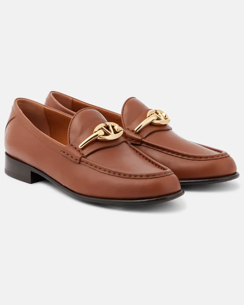 Valentino Garavani Loafers VLogo The Bold Edition aus Leder Braun