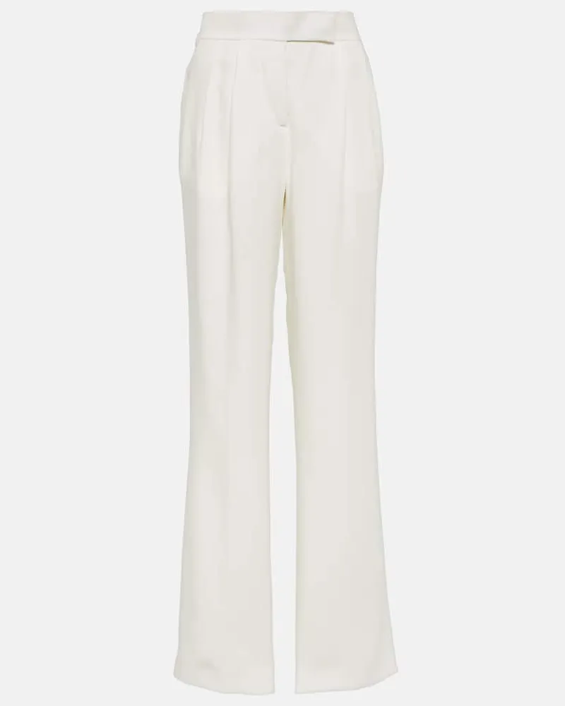 Tom Ford Weite Hose aus Seiden-Georgette Weiß
