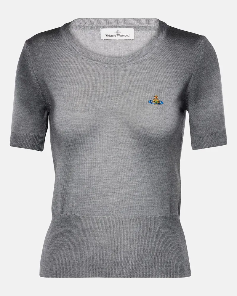 Vivienne Westwood Top Eli Orb aus Schurwolle Grau