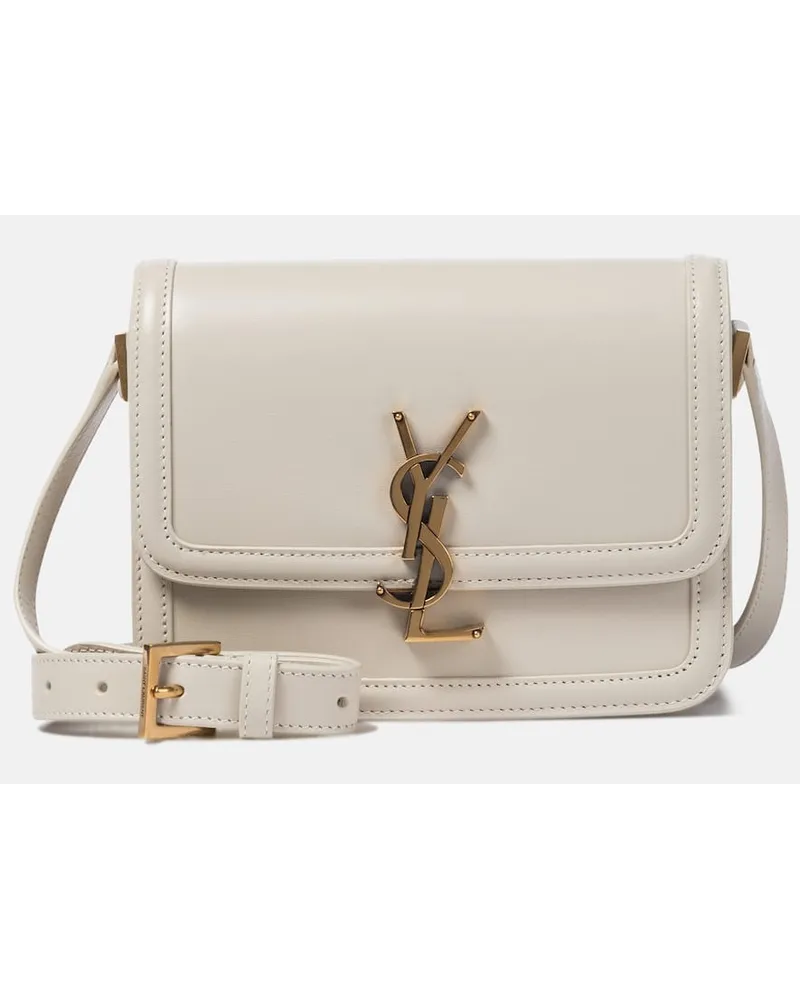 Saint Laurent Schultertasche Solferino Small aus Leder Beige