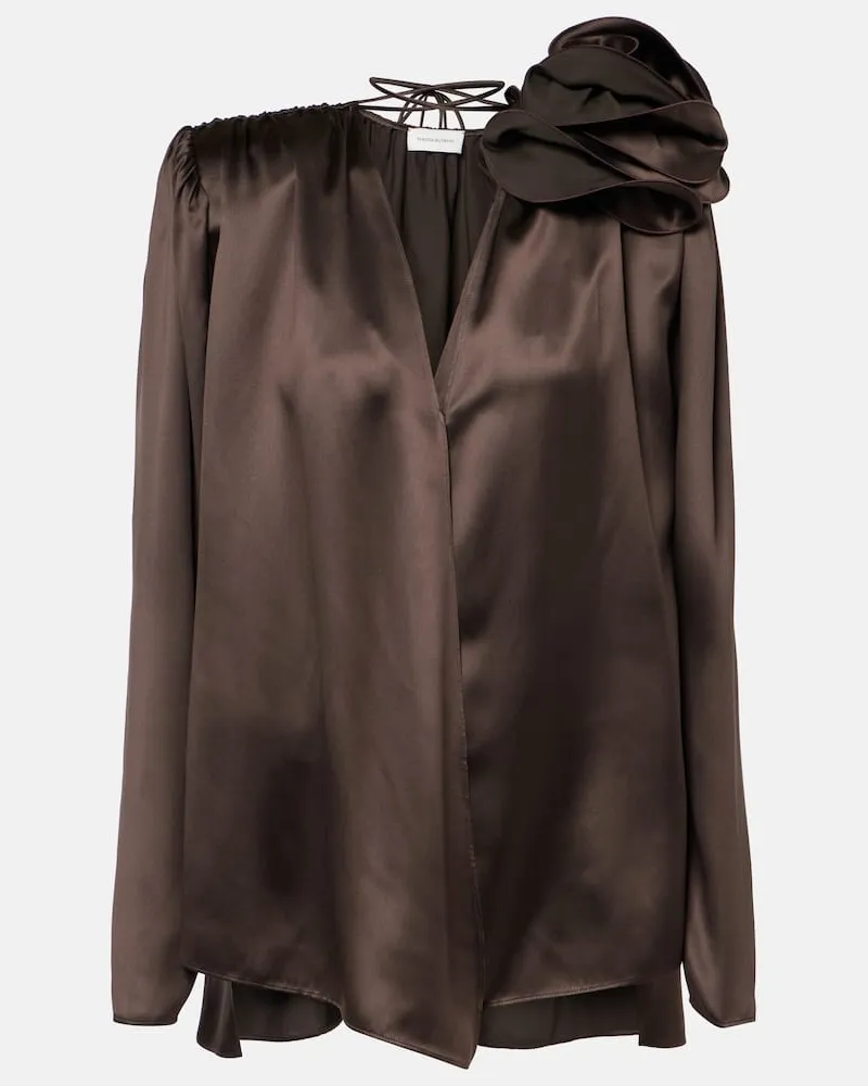 Magda Butrym Top aus Satin Braun