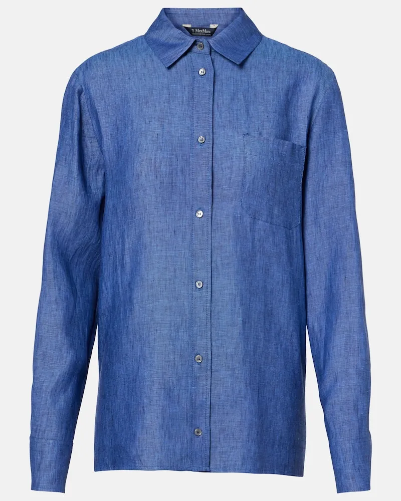 Max Mara Hemd Elise aus Leinen Blau