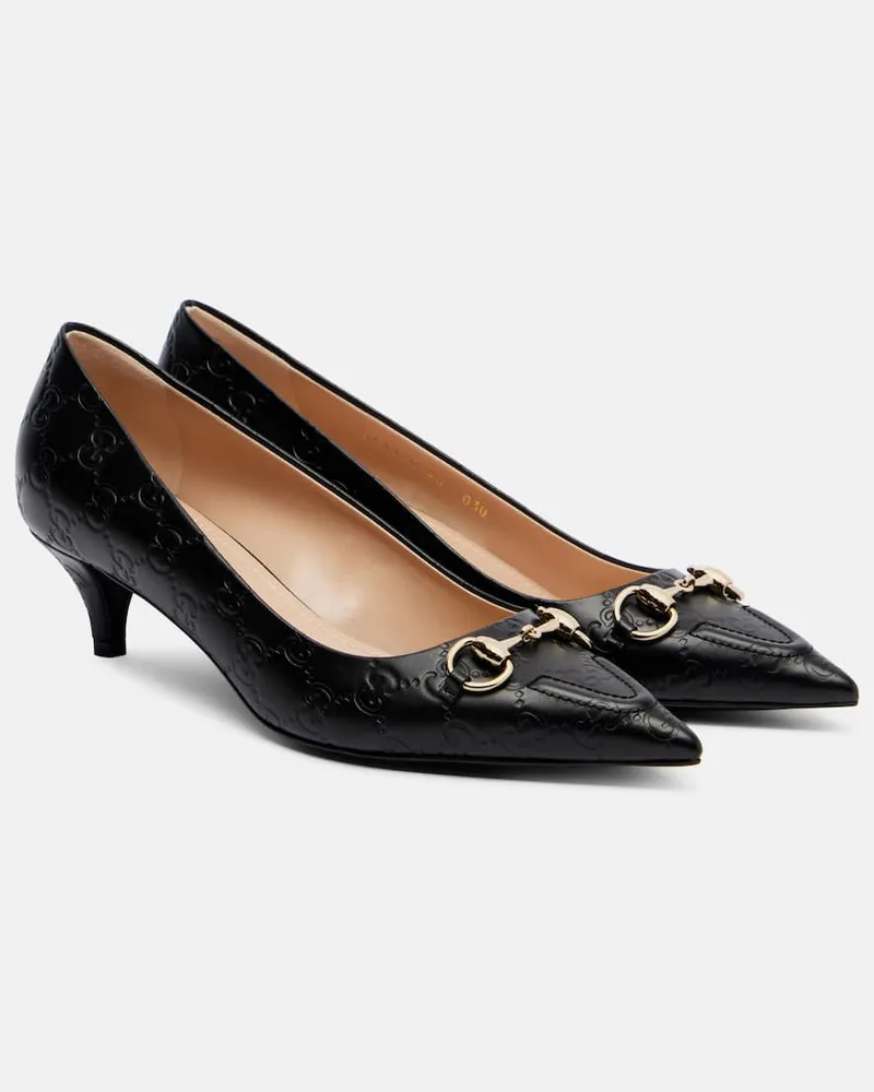 Gucci Pumps Erin 45 aus Leder Schwarz