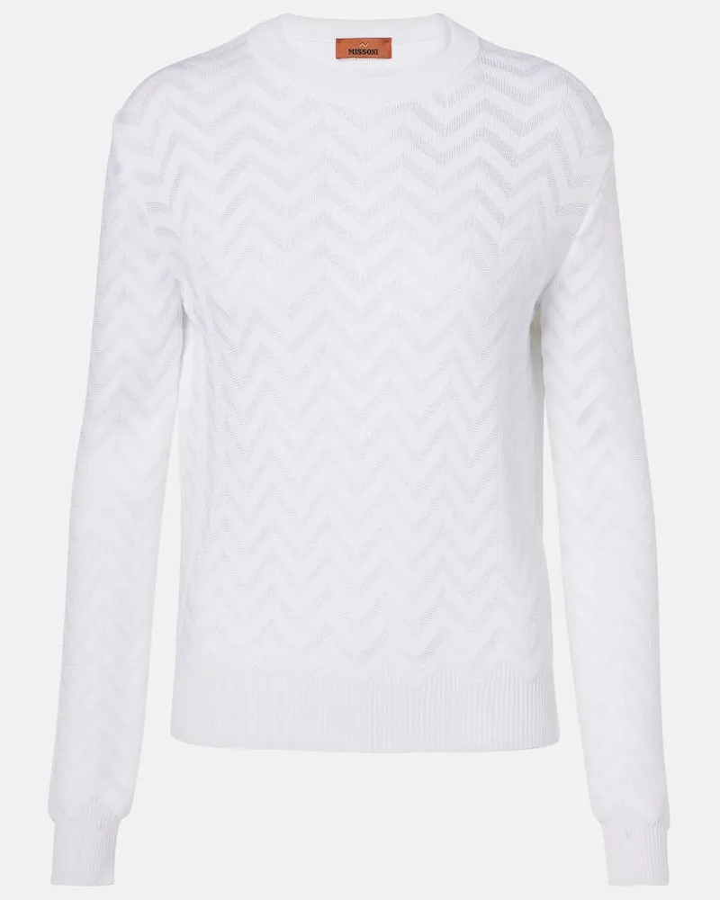 Missoni Pullover aus Häkelstrick Weiß