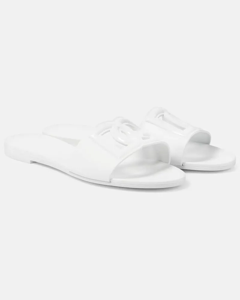 Dolce & Gabbana Pantoletten DG Weiß