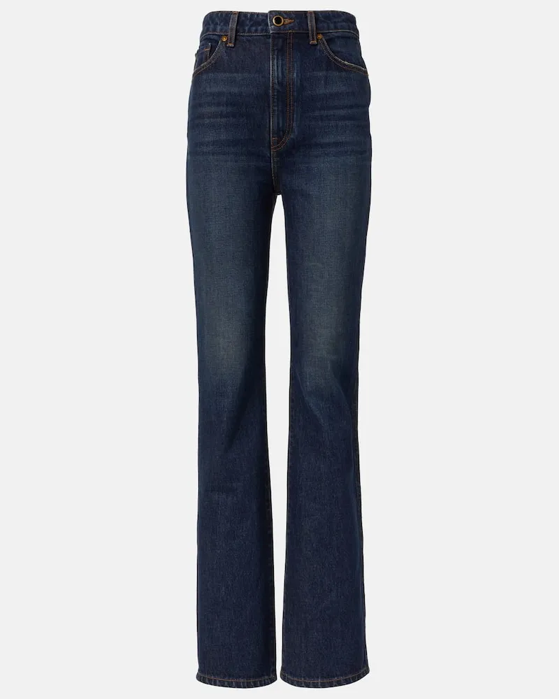 KHAITE High-Rise Straight Jeans Danielle Blau
