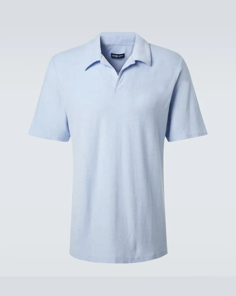 Frescobol Carioca Polohemd Faustino aus Frottee Blau