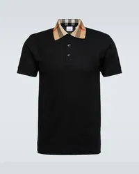 Burberry Polohemd  Check aus Baumwoll-Pique Schwarz