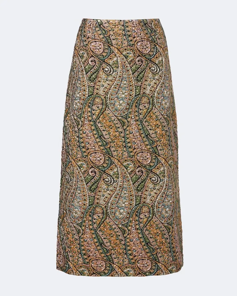 Dries van Noten Midirock aus Jacquard Multicolor
