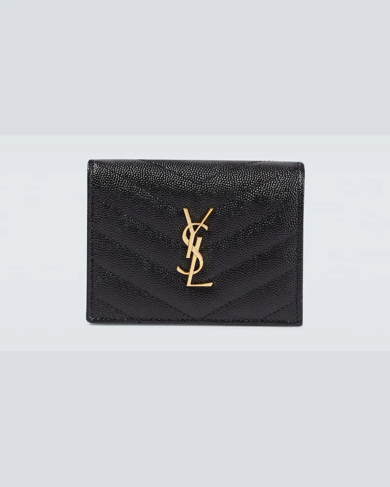 Saint Laurent Portemonnaie aus Leder Schwarz