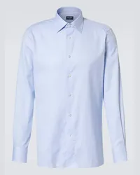 Ermenegildo Zegna Oxford-Hemd aus Baumwolle Blau