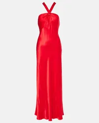 RIXO Robe Losanna aus Satin Rot