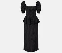 Midikleid aus Seide mit Polka-Dots