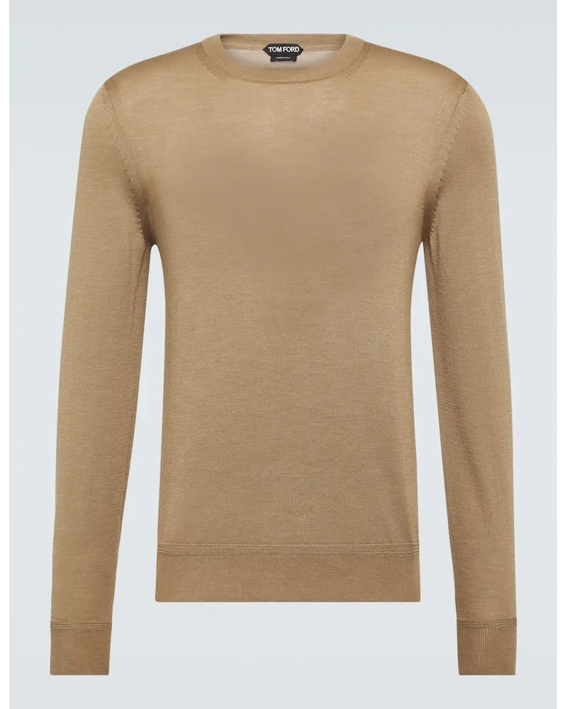 Tom Ford Pullover aus Kaschmir und Seide Beige