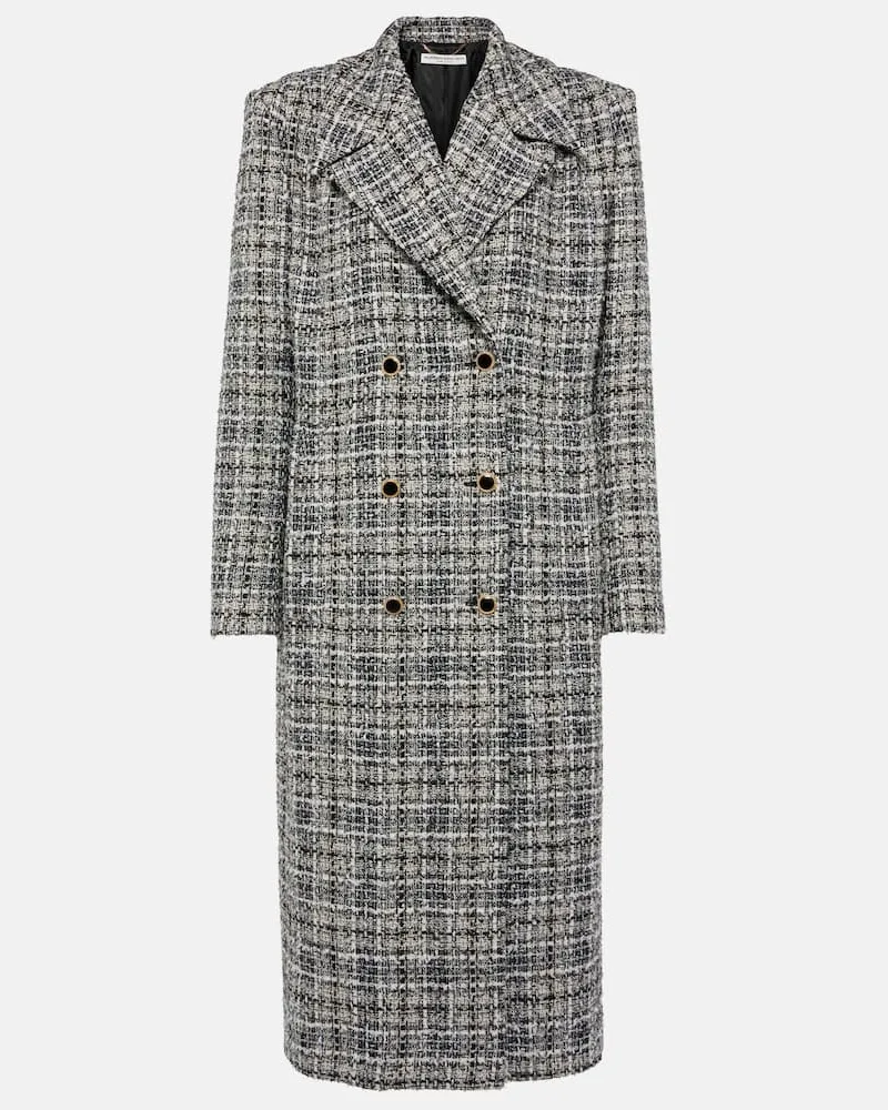 Alessandra Rich Mantel aus Tweed Weiß