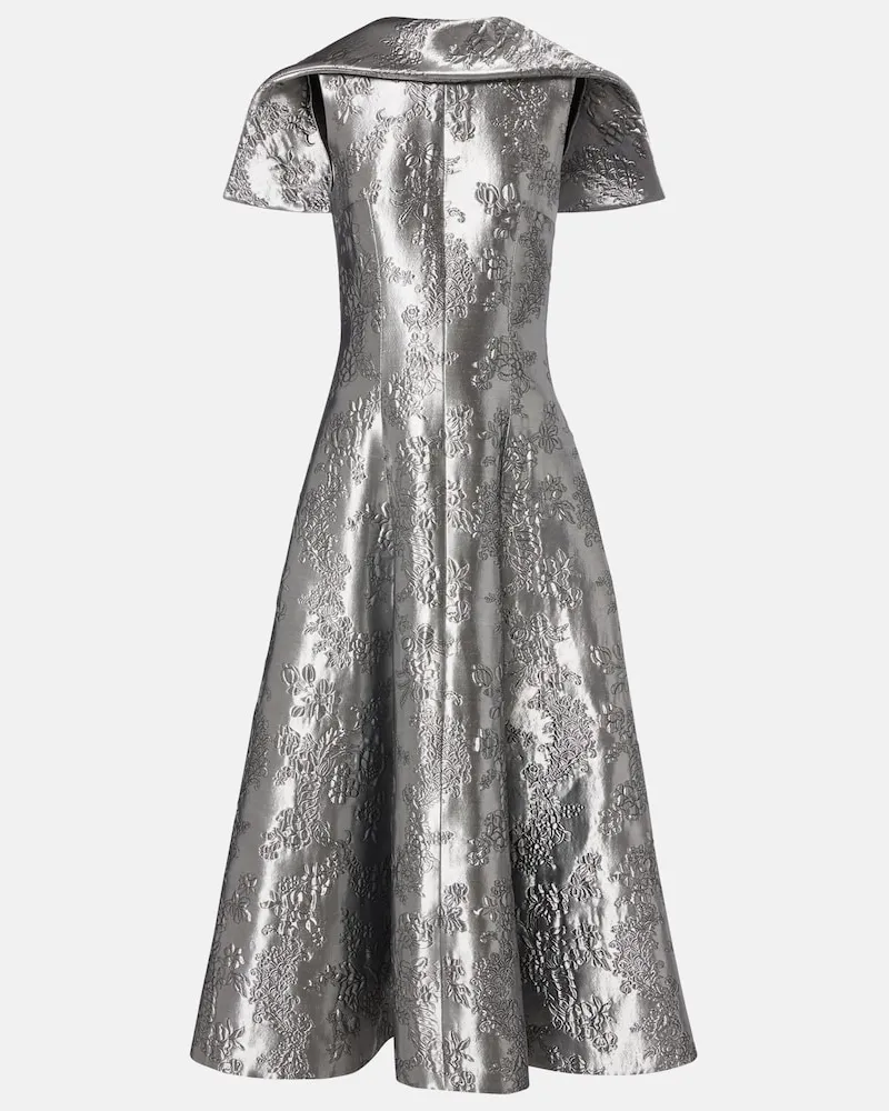 EMILIA WICKSTEAD Cocktailkleid Harlow aus Cloqué Silber
