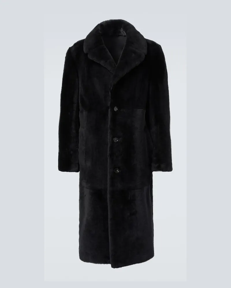 Loro Piana Mantel Emiliano aus Shearling Schwarz