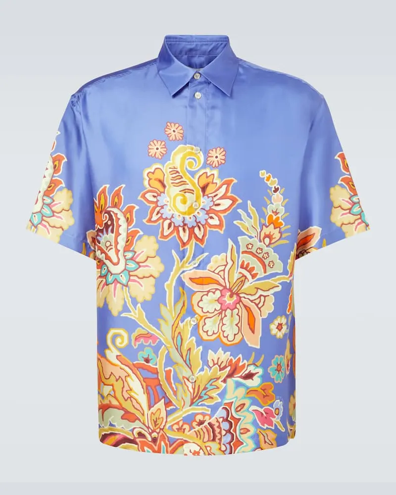 Etro Hemd aus Seide Blau