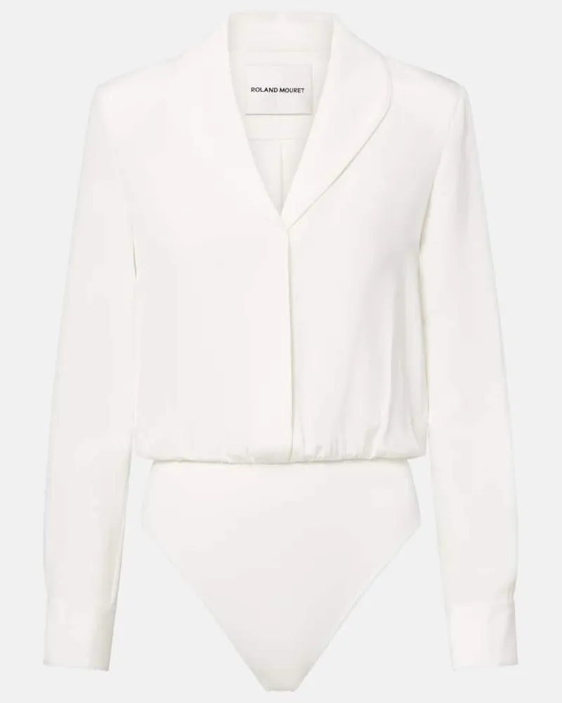 Roland Mouret Body aus Seidensatin Weiß