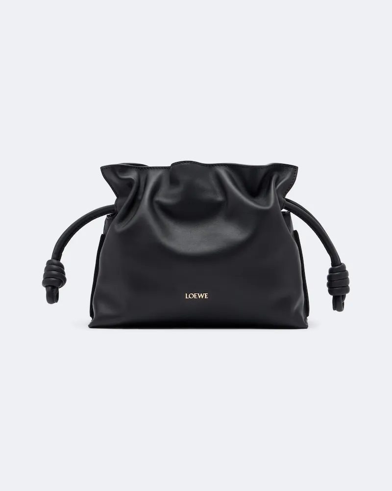 Loewe Clutch Flamenco Mini aus Leder Schwarz