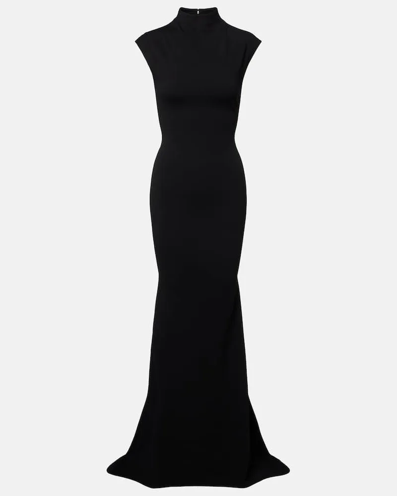 Jacquemus Maxikleid Alba aus Crêpe-Jersey Schwarz