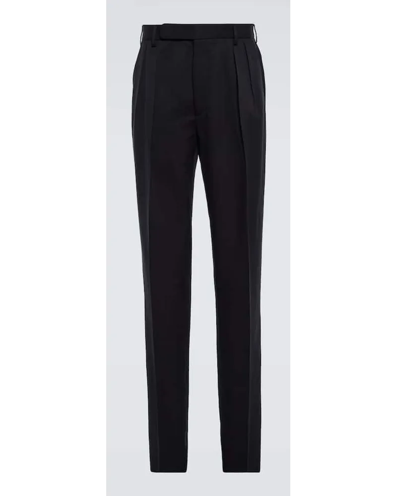 Ralph Lauren Hose aus Seiden-Gabardine Schwarz