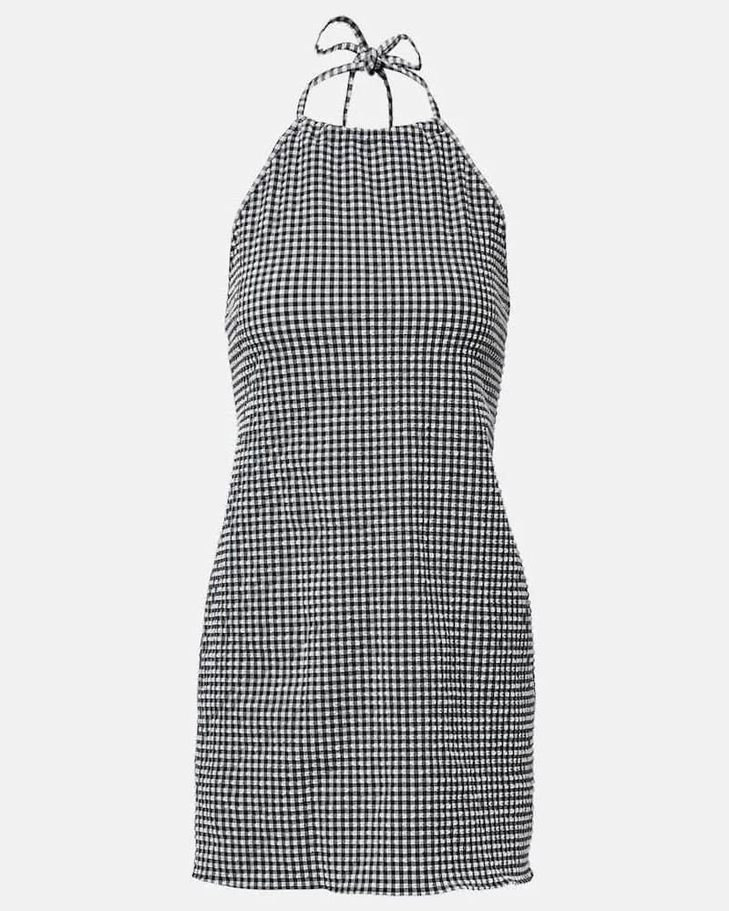 Hunza G Minikleid aus Seersucker Schwarz