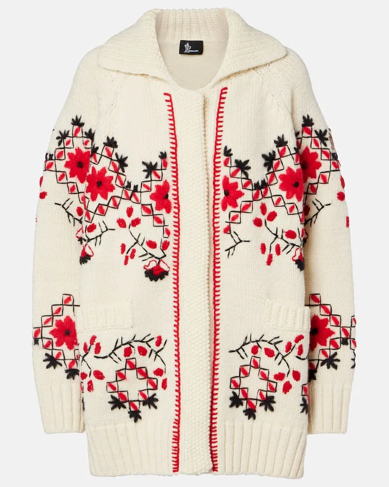 Moncler Cardigan aus einem Wollgemisch Weiß