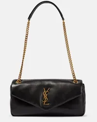 Saint Laurent Schultertasche Calypso Small aus Leder Schwarz