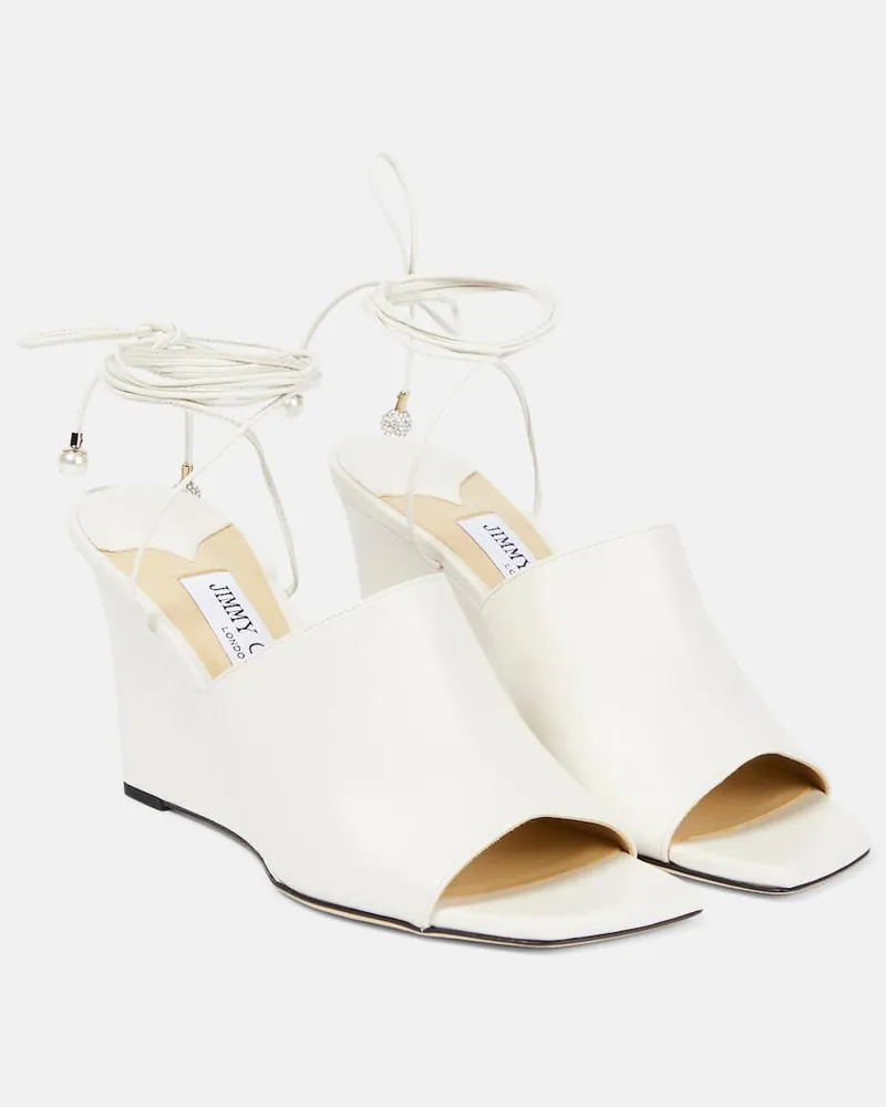 Jimmy Choo Wedge-Pantoletten Elyna aus Leder Neutral