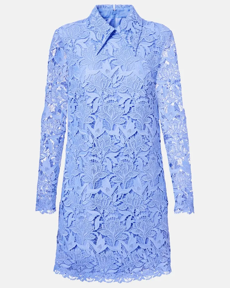 Carolina Herrera New York Minikleid aus Spitze Blau
