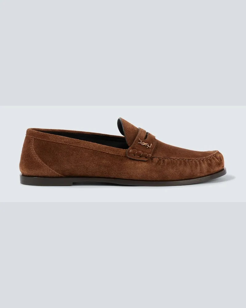 Saint Laurent Loafers Laurent aus Veloursleder Braun