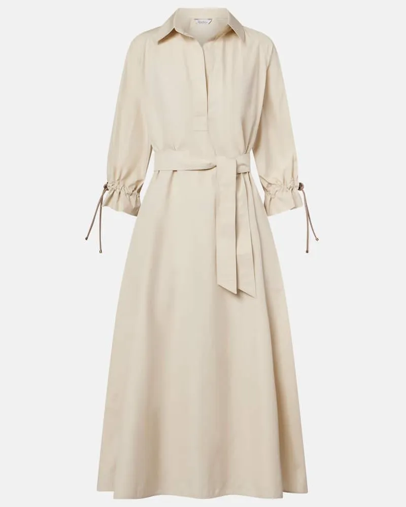 Max Mara Hemdblusenkleid Mirto aus Baumwollpopeline Beige