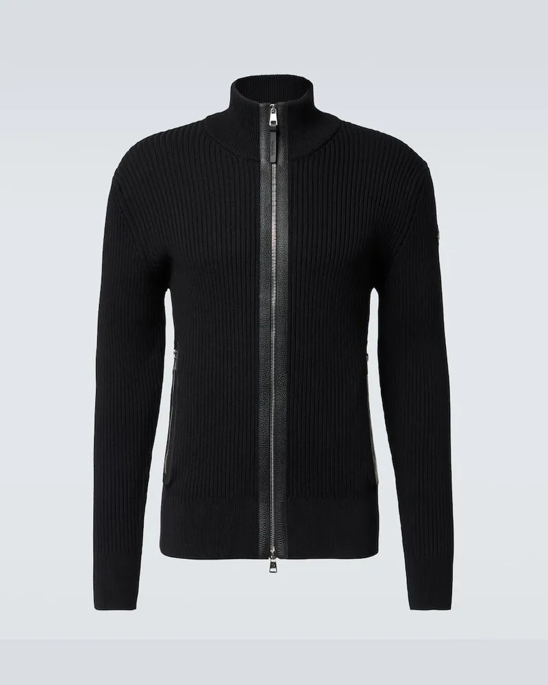 Moncler Pullover aus Rippstrick Schwarz