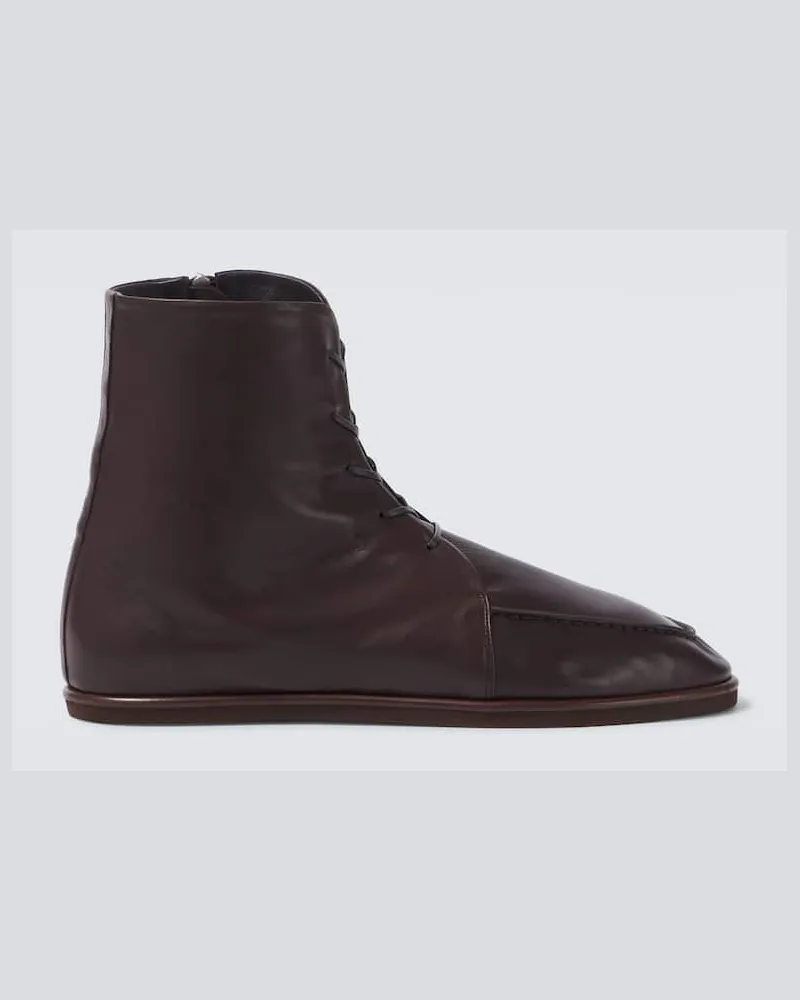 AURALEE Schnürstiefel aus Leder Braun