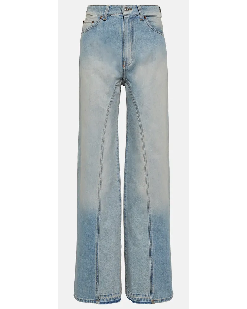 Victoria Beckham High-Rise Wide-Leg Jeans Blau