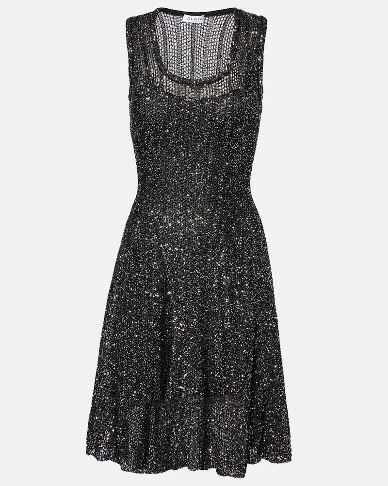 Alaïa Alaïa Minikleid mit Pailletten Schwarz