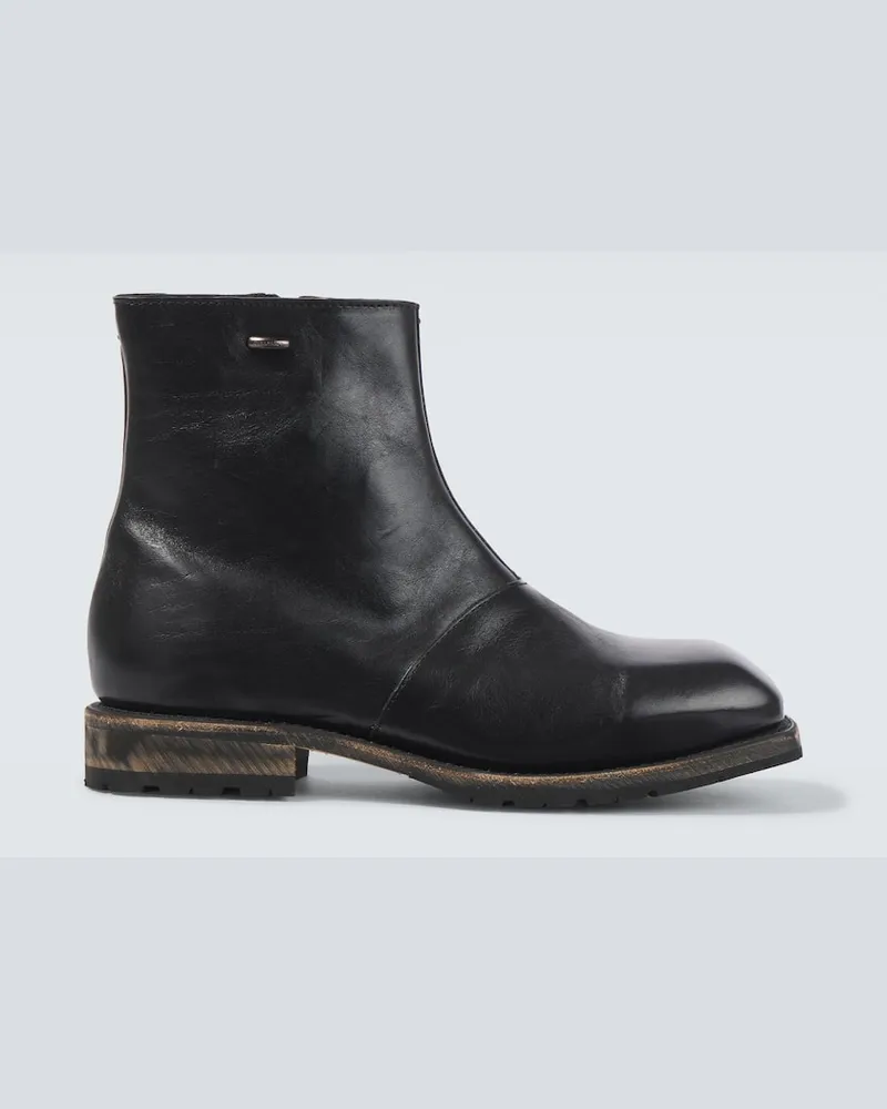 Our Legacy Ankle Boots Engine aus Leder Schwarz