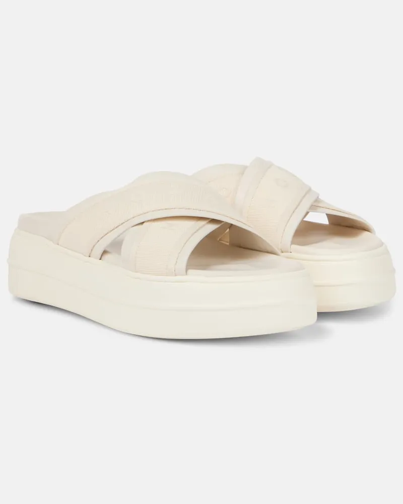 Hogan Plateausandalen Skyscraper mit Leder Neutral