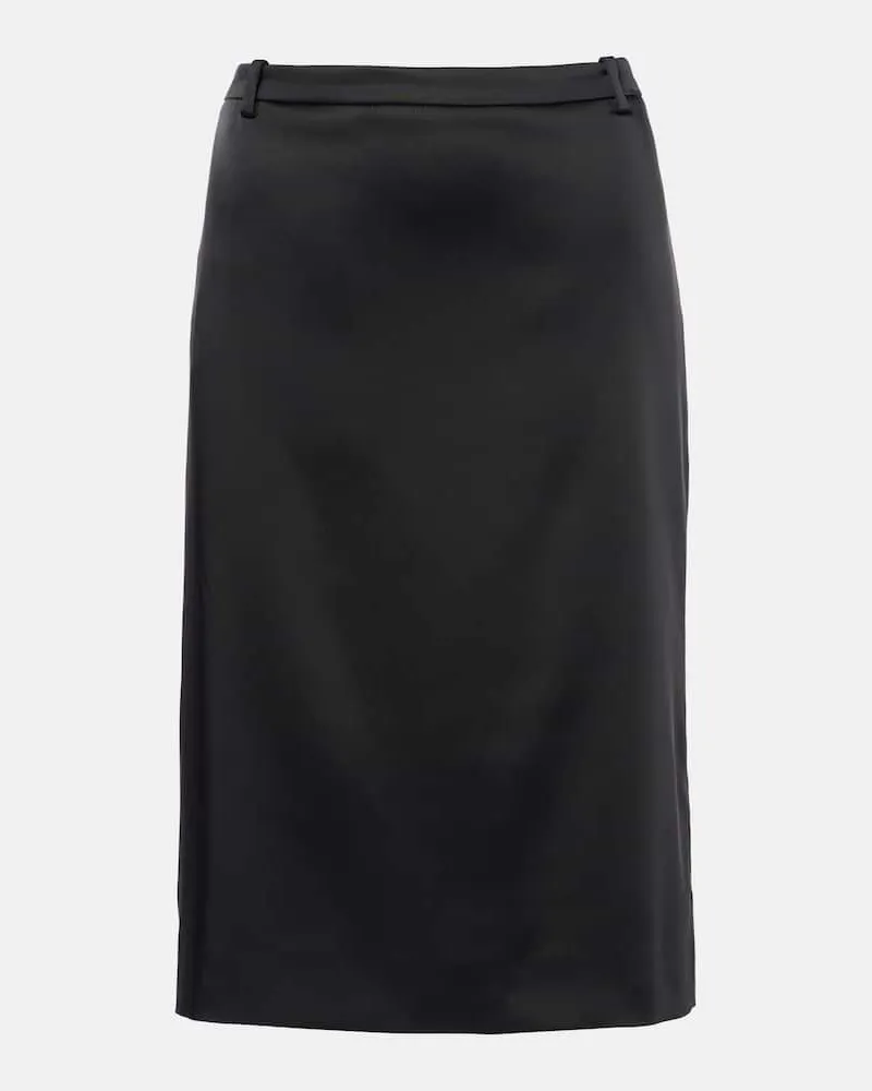 Balenciaga Midirock aus Satin Schwarz