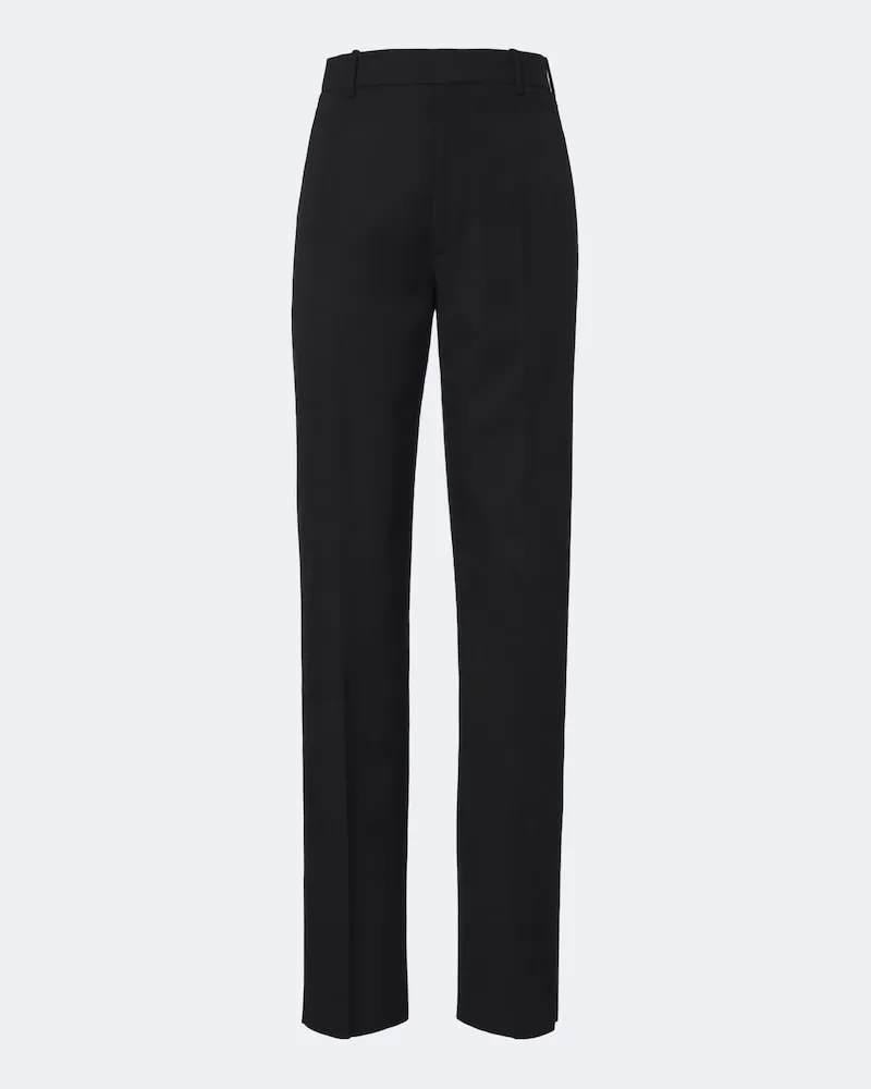 Bottega Veneta Gerade Hose aus Wolle Schwarz