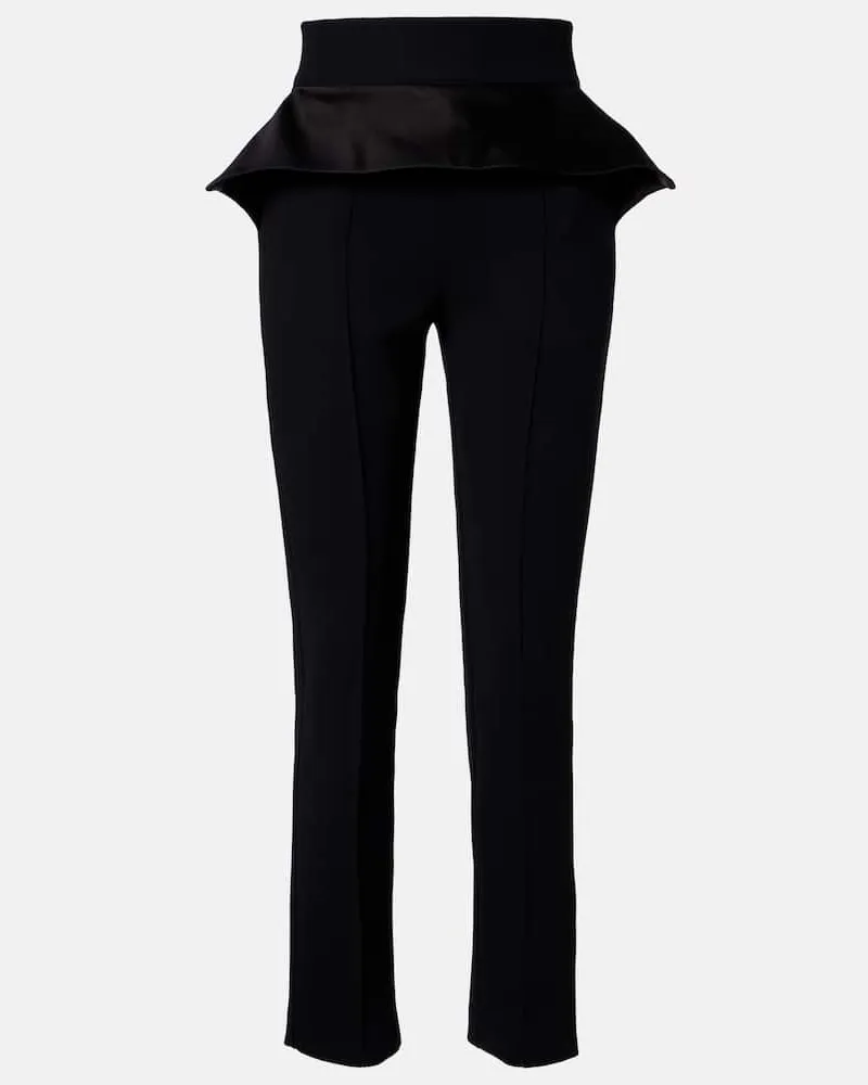 Maticevski Schmale Hose Relate aus Satin Schwarz