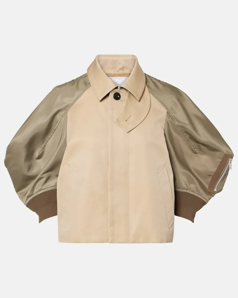 Sacai Jacke aus einem Baumwollgemisch Beige