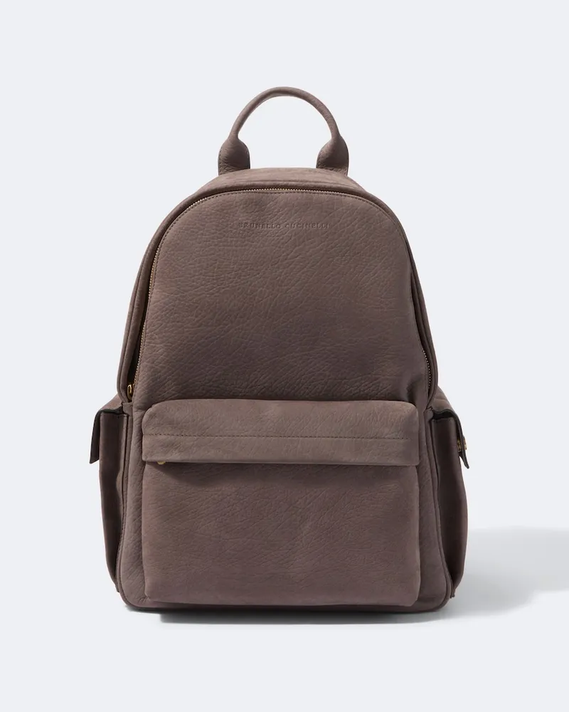 Brunello Cucinelli Rucksack aus Leder Braun
