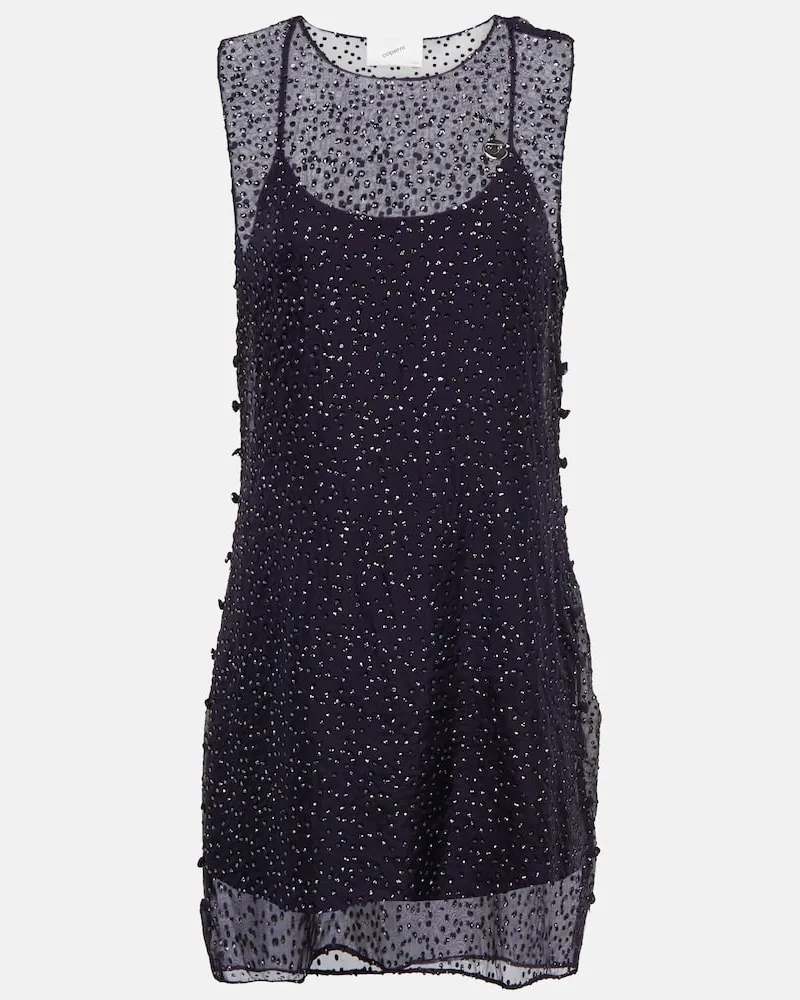 COPERNI Verziertes Minikleid aus Seide Blau