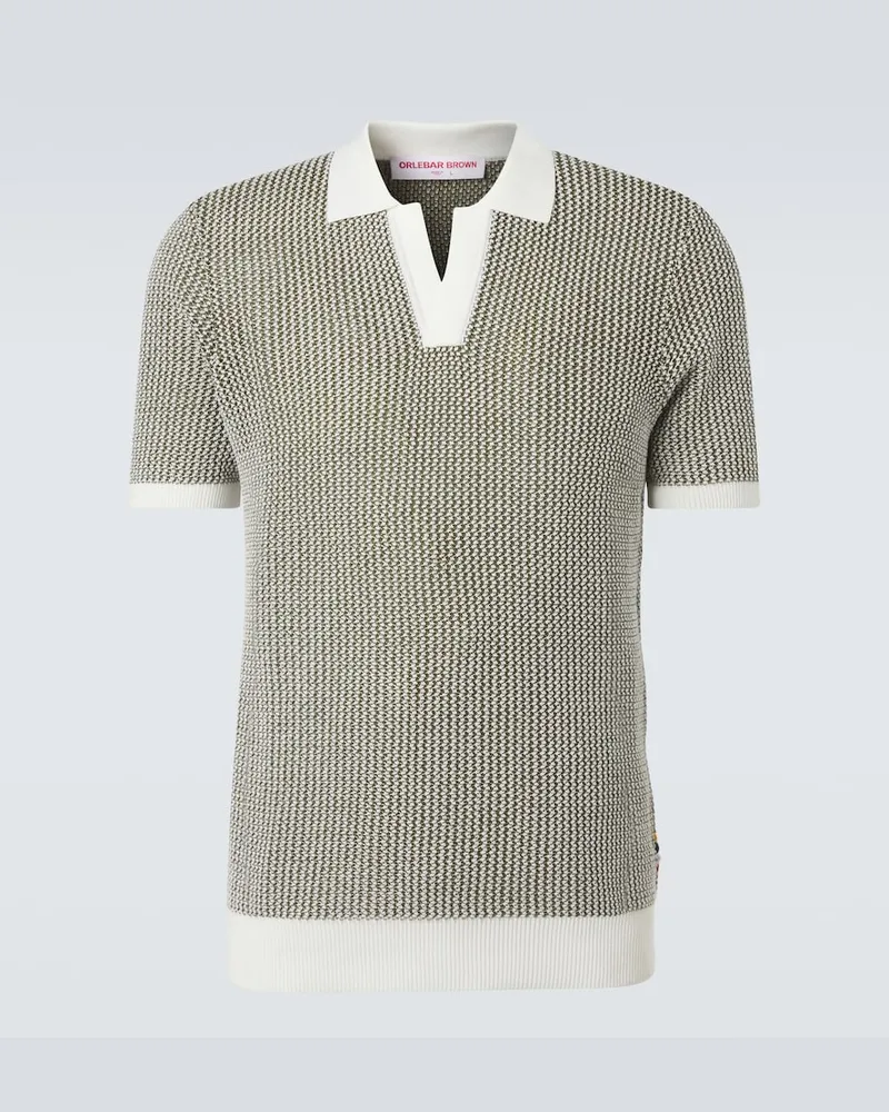 Orlebar Brown Polopullover Horton aus Häkelstrick Grün